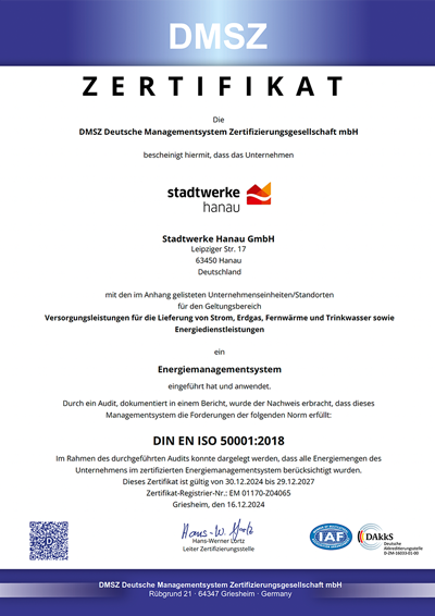 Zertifikat iso 50001 2025